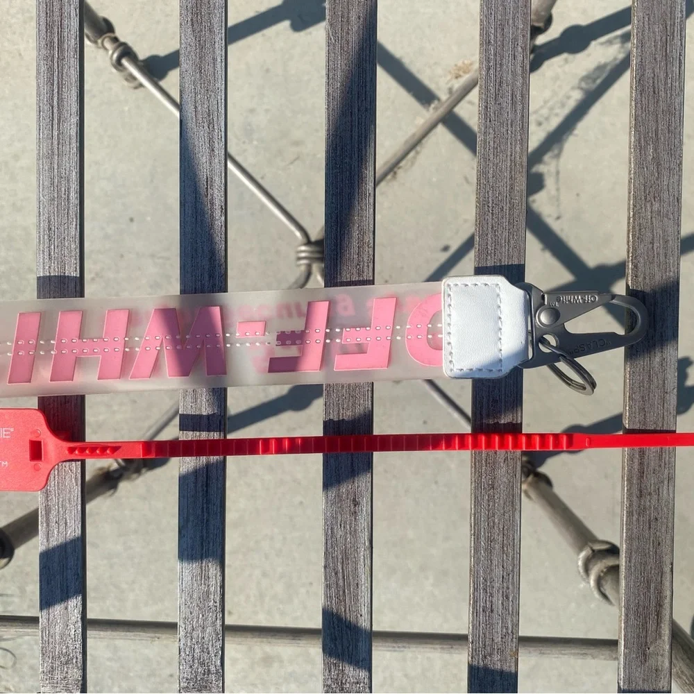 3 Off-White Black & Yellow Strap pink and a black letter one bundle with 3